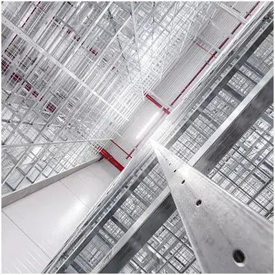 abstract composition of steel racks