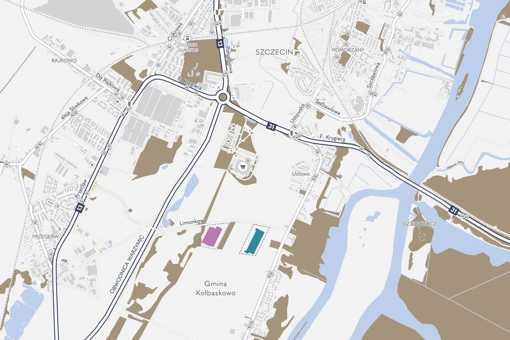 mapa okolic szczecina